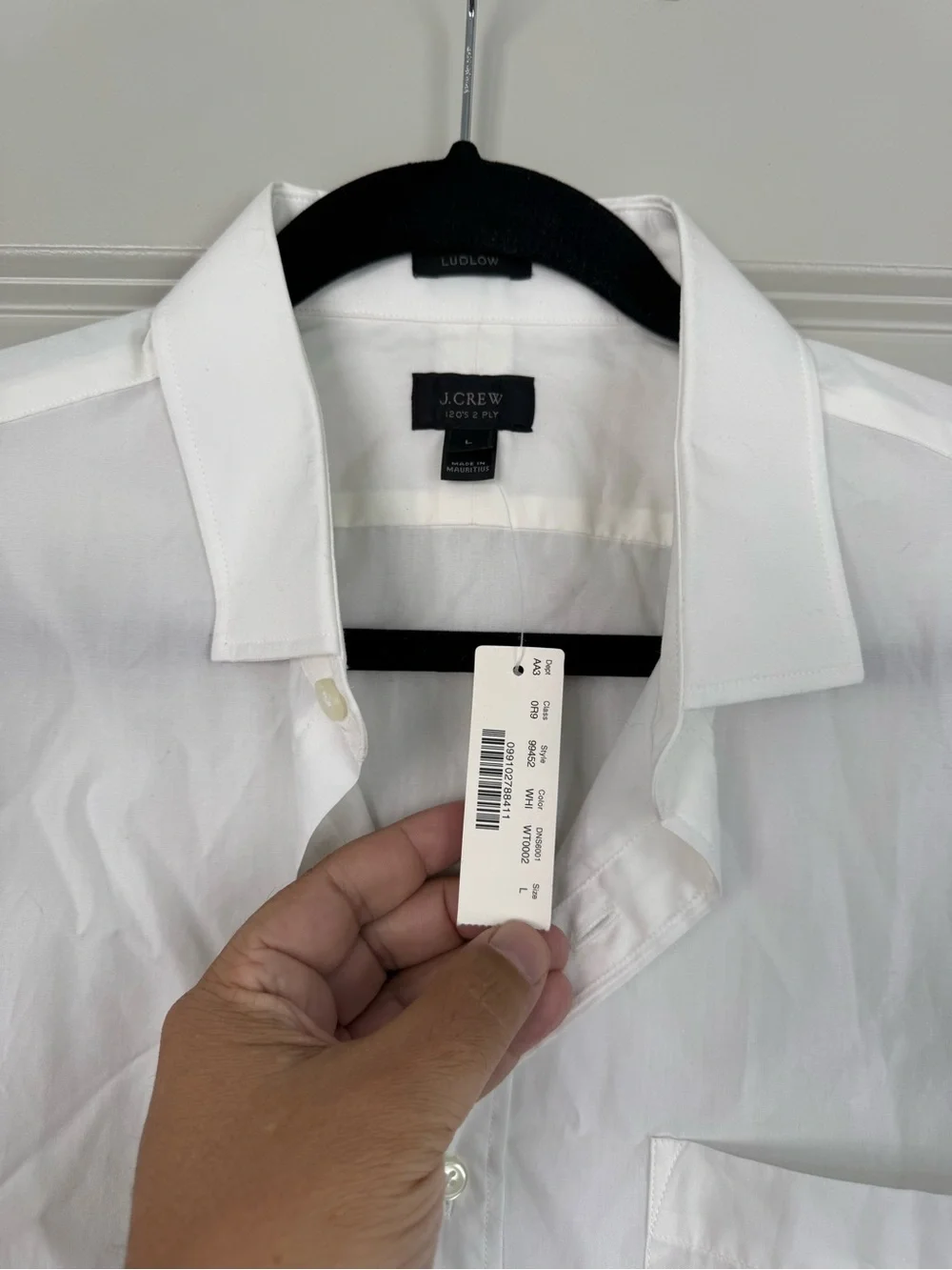 J. Crew White Ludlow Long-Sleeve Button-Up Dress Shirt
